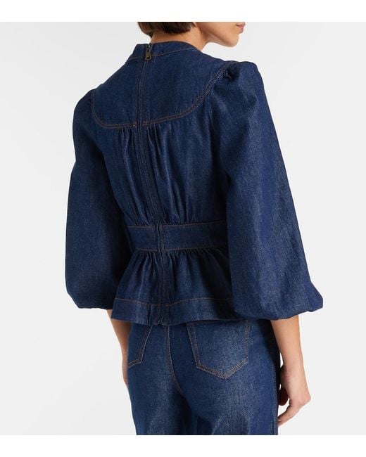 Zimmermann Blue Awaken Denim Blouse