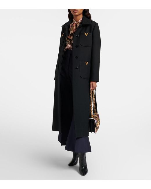 Valentino Blue Wool And Mohair Flared Pants