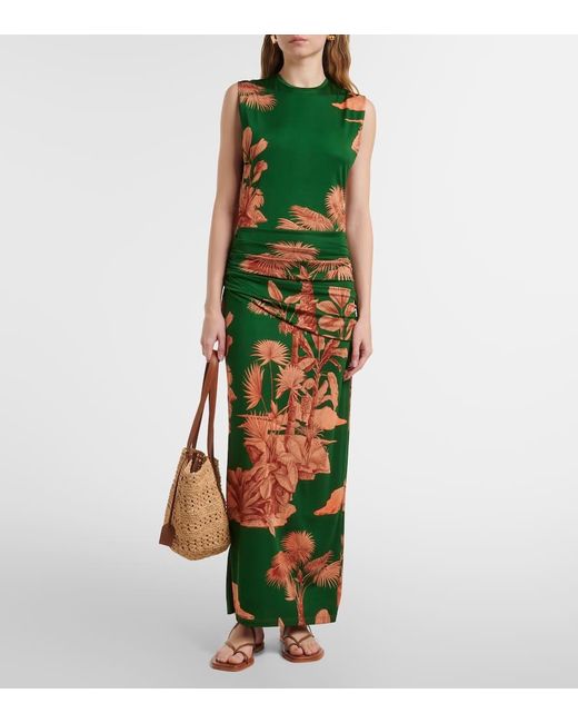 Johanna Ortiz Green Finding The Way Floral Maxi Dress