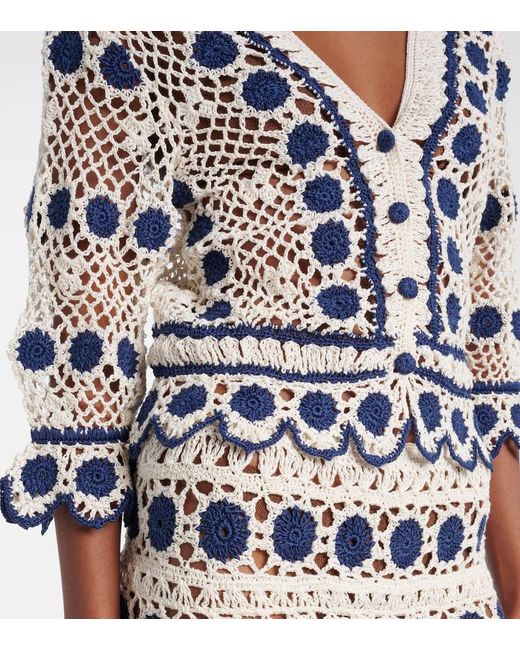Cardigan Bouquette di Anna Kosturova in Blue