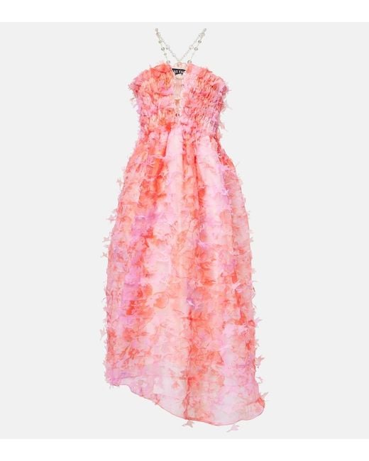 Vestido Midi De Tul Fruncido SUSAN FANG de color Pink