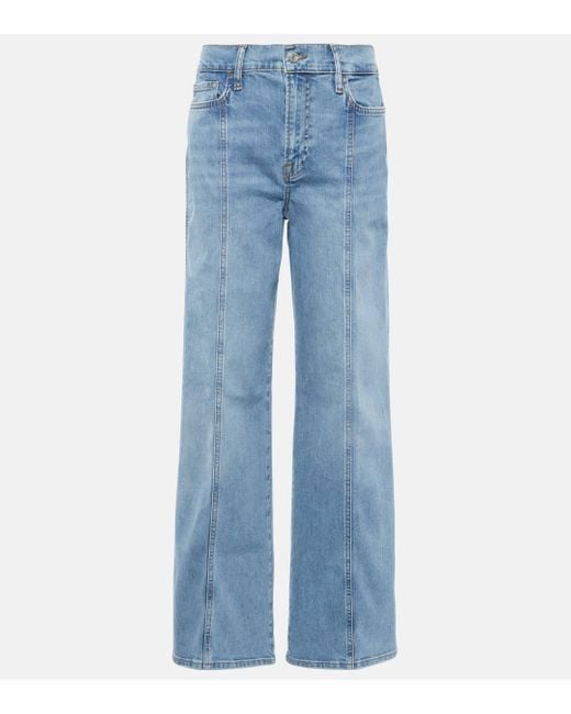 FRAME Blue Le Slim Palazzo High-rise Jeans