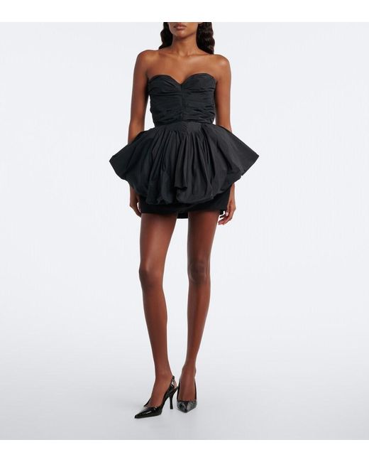 Magda Butrym Black Draped Wool Bustier Dress