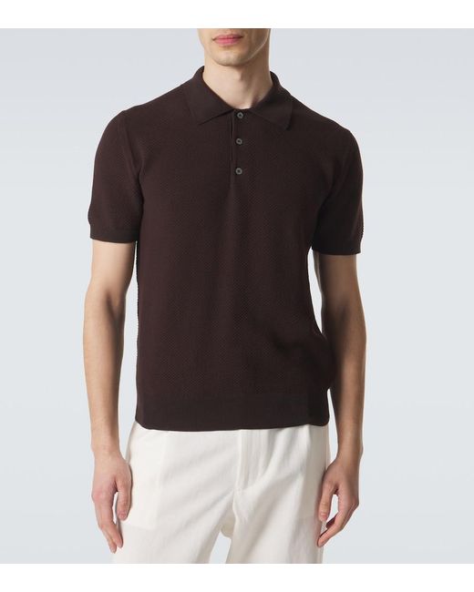 Canali Brown Cotton Polo Shirt for men