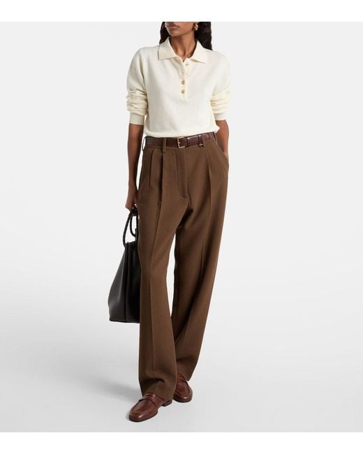 Blazé Milano White Highland Wool And Cashmere Polo Sweater