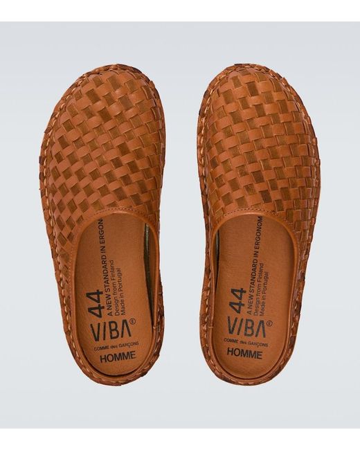 Comme des Garçons Brown X Vibae Leather And Suede Mules for men