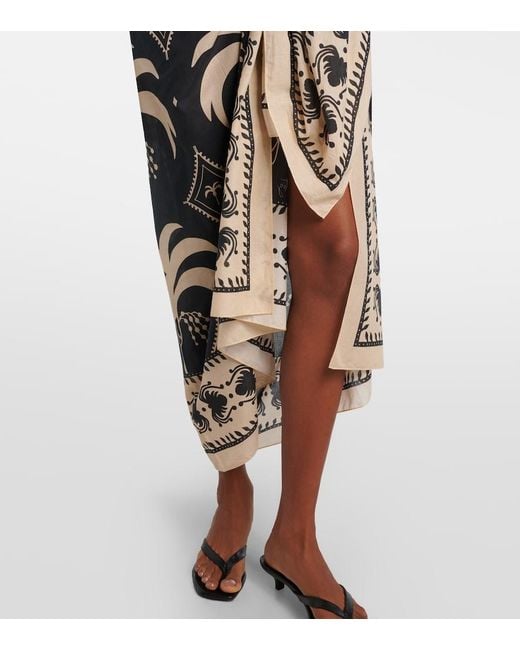 Johanna Ortiz White Printed Cotton Beach Cover-Up
