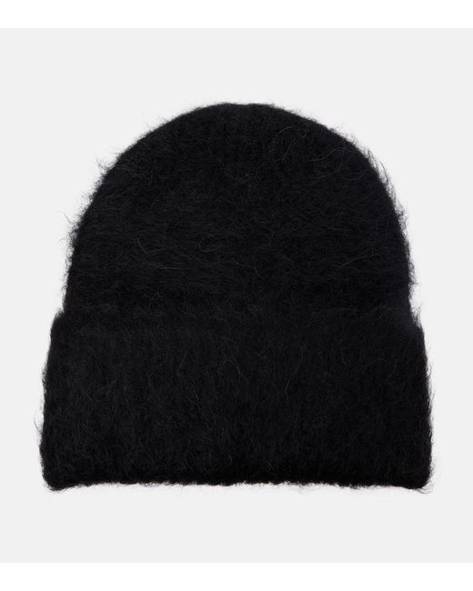 Totême Black Alpaca Wool-Blend Beanie