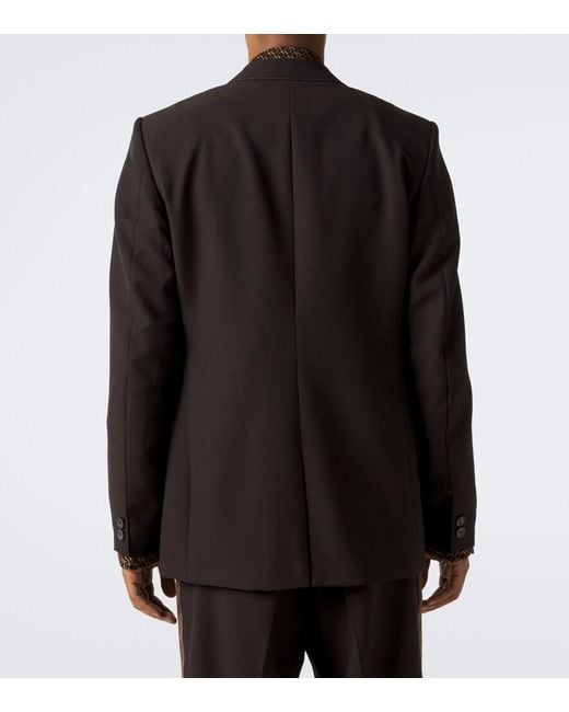 Wales Bonner Black Atto Satin-Trimmed Virgin Wool Blazer for men