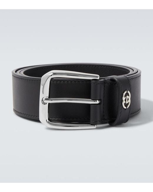 Gucci Black Gg Leather Belt for men