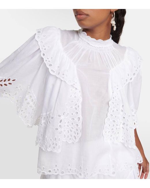 Blusa Katia de algodon bordada Isabel Marant de color White