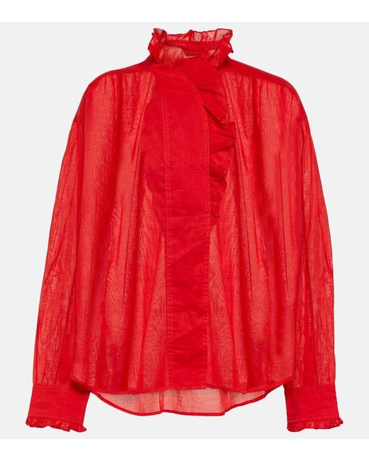Isabel Marant Red Pamias Cotton Blouse