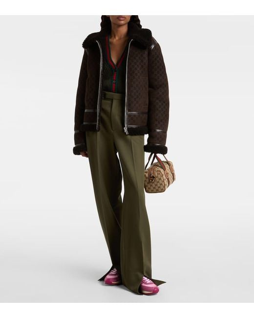 Gucci Brown Mini Gg Canvas Crossbody Bag