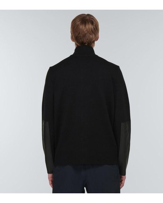 Aztech Mountain Black Matterhorn Wool Zip-Up Sweater for men