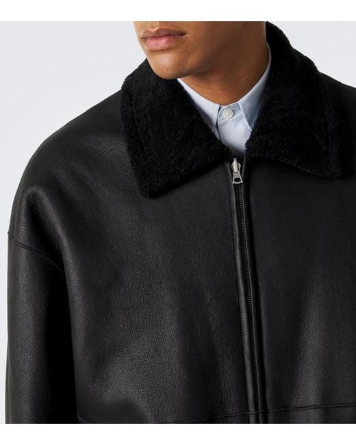 Auralee Black Reversible Shearling Jacket for men
