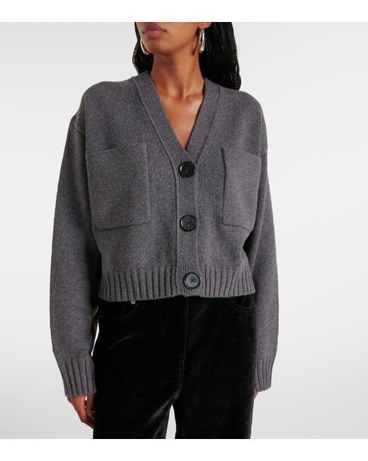 Proenza Schouler Gray Cardigan Sofia Aus Kaschmir Und Wolle