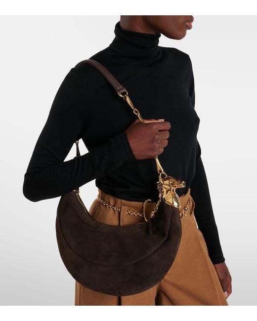 Borsa A Spalla Chain Horse Small di Chloé in Black