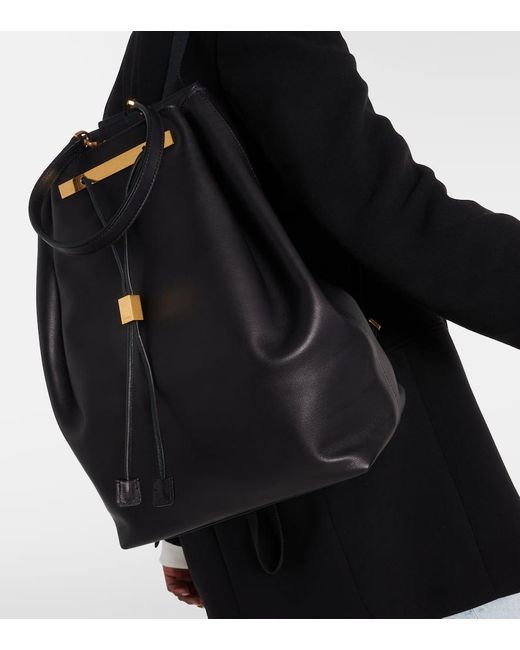 The Row Black Rucksack Backpack 11 aus Leder