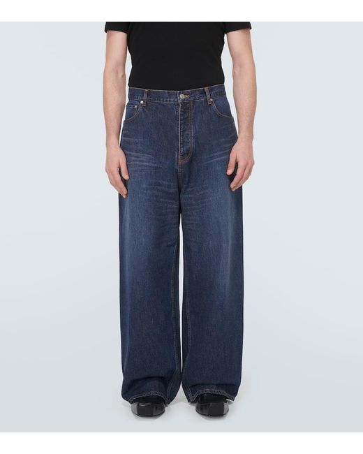 Balenciaga Mid-Rise Wide-Leg Jeans in Blue für Herren