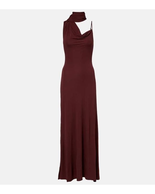AYA MUSE Purple Wisp Draped Maxi Dress