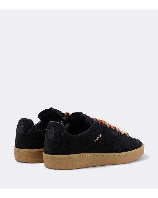 Lanvin Black Curb Lite Suede Sneakers for men