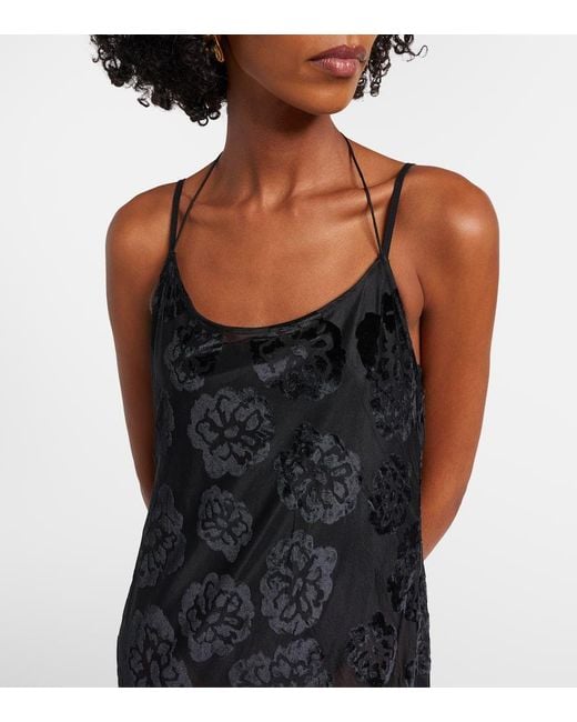 Sir Black Vittoria Embroidered Sheer Maxi Dress