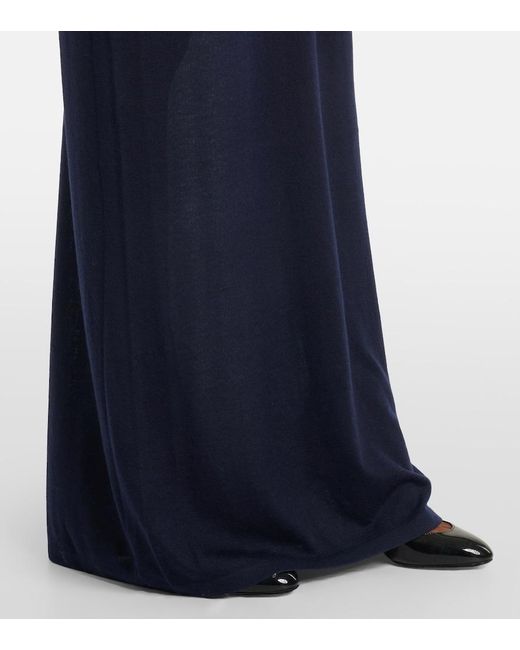 Alaïa Blue Cashmere Maxi Dress