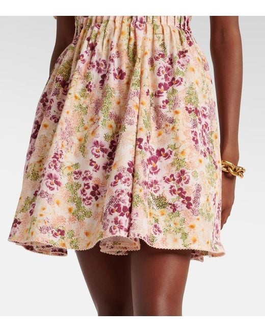 Agua Bendita Pink Caramelo Florecer Cotton Minidress