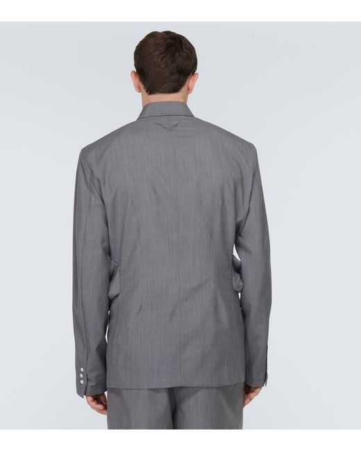 Prada Hemd aus Wolle und Mohair in Gray für Herren