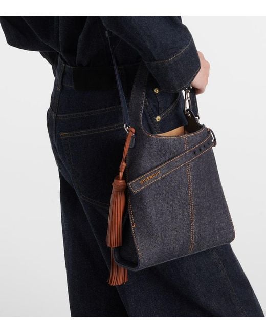 Givenchy Black Schultertasche Belted Mini Hobo Aus Denim
