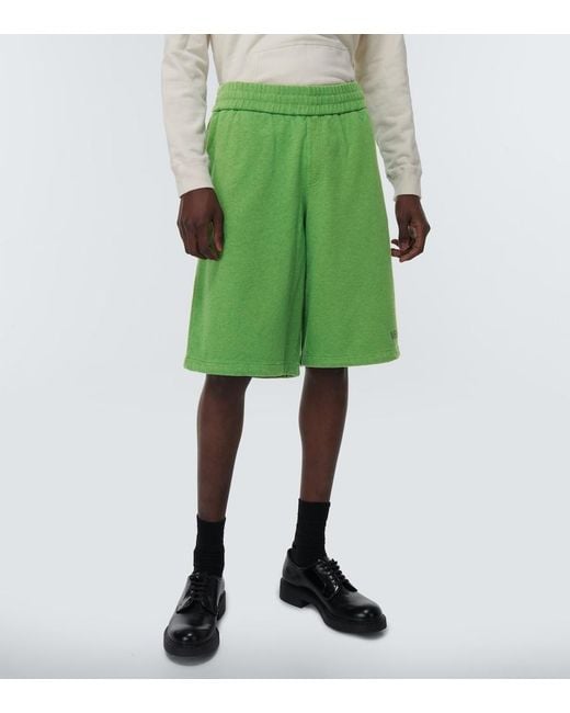 Versace Green Cotton Jersey Shorts for men