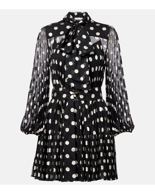 Abito Corto A Pois di Zimmermann in Black