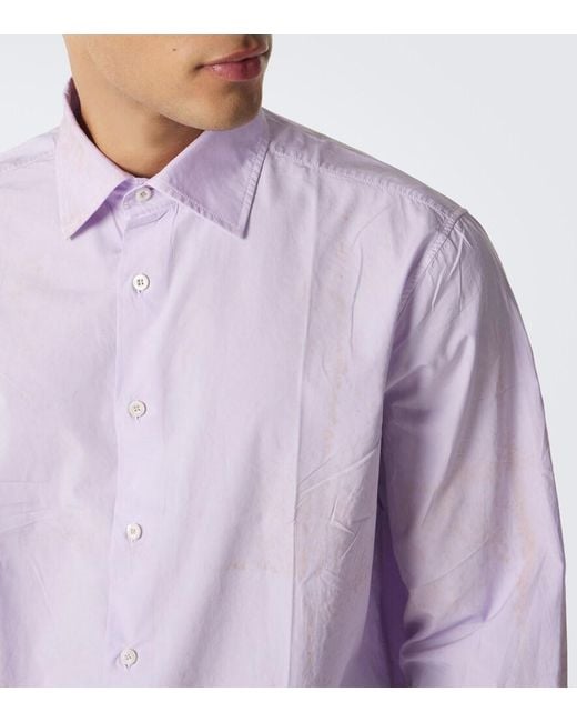 Prada Purple Printed Cotton Shirt for men