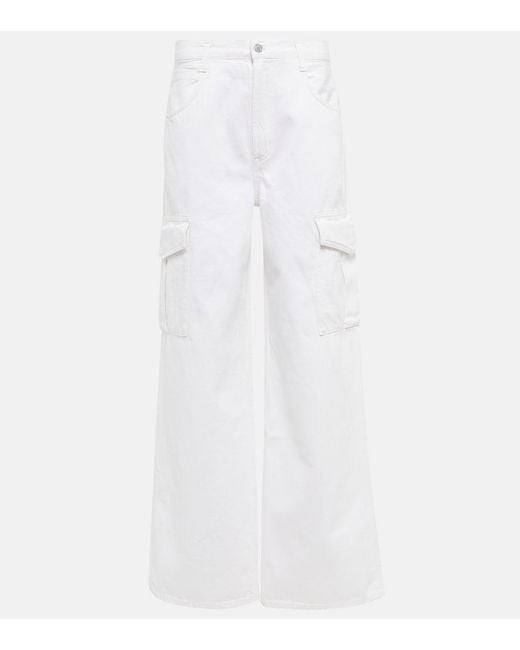 Agolde White Minka Denim Cargo Pants