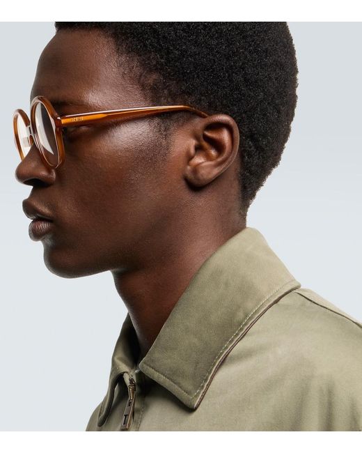Loewe Brown Slim Round Glasses for men