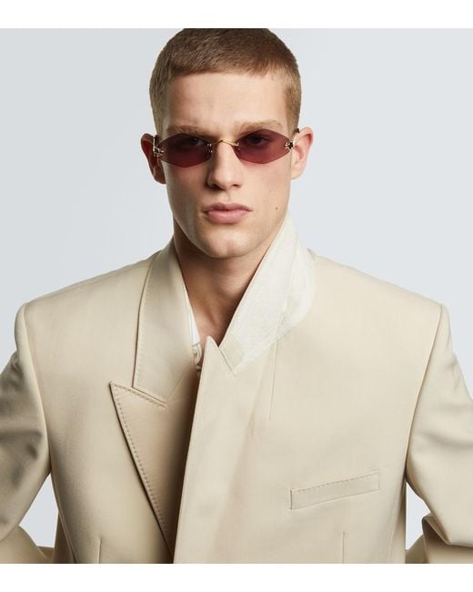 Cartier Pink Rectangular Sunglasses for men