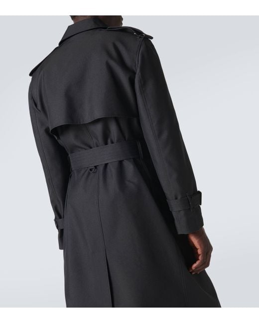 Burberry Black Silk-blend Trench Coat for men