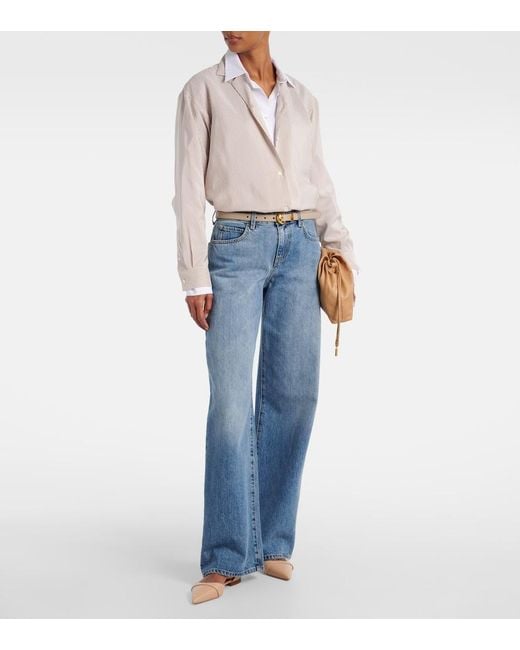 Malone Souliers Natural Ulla Leather Flats