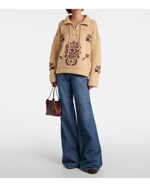 Etro Natural Pullover Aus Wolle Und Kaschmir