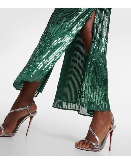 Robe Longue Coco A Sequins Rixo en coloris Green