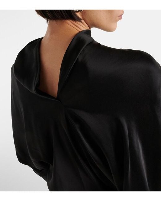 Rick Owens Black Cylinder Draped Jersey Top