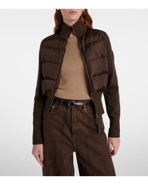 Canada Goose Brown Hybridge Wool-Blend Down Jacket