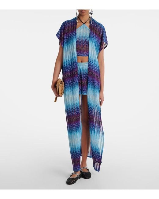 Missoni Blue Halterneck Crop Top