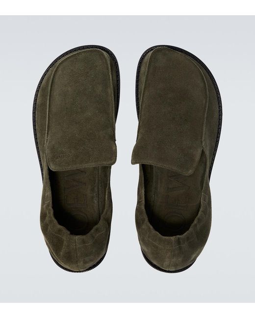 Loewe Loafers Flex Aus Veloursleder in Green für Herren