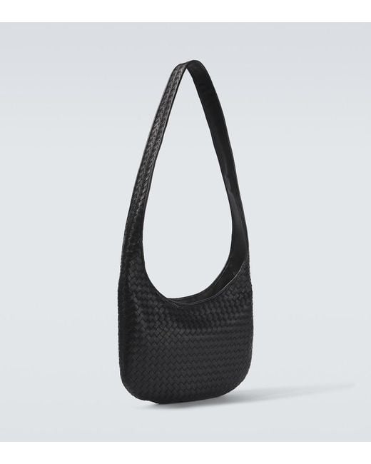 Bottega Veneta Black Veneto Intrecciato Leather Messenger Bag for men