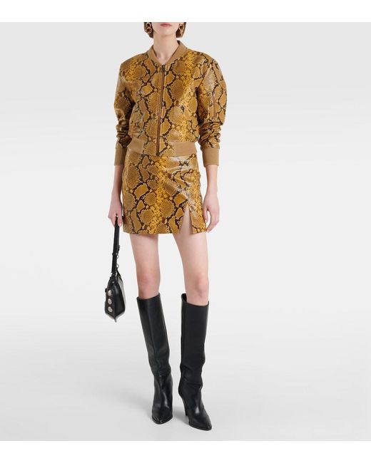 Isabel Marant Metallic Cerem Snake-Effect Leather Bomber Jacket