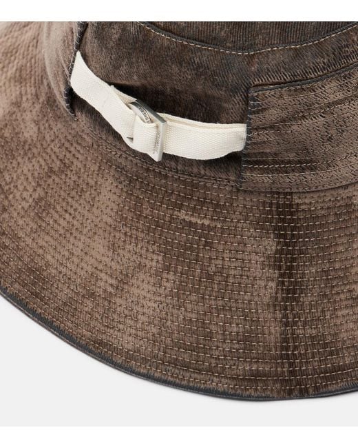 Jacquemus Natural Bob De-Nimes Velvet Bucket Hat