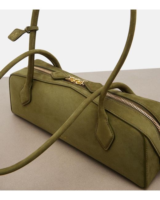 Alaïa Green Le Teckel Medium Suede Shoulder Bag