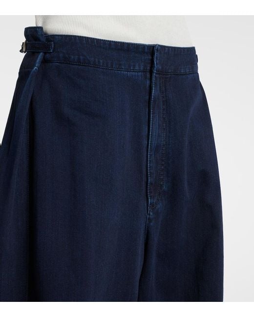 Loewe Blue Draped Wide-Leg Jeans
