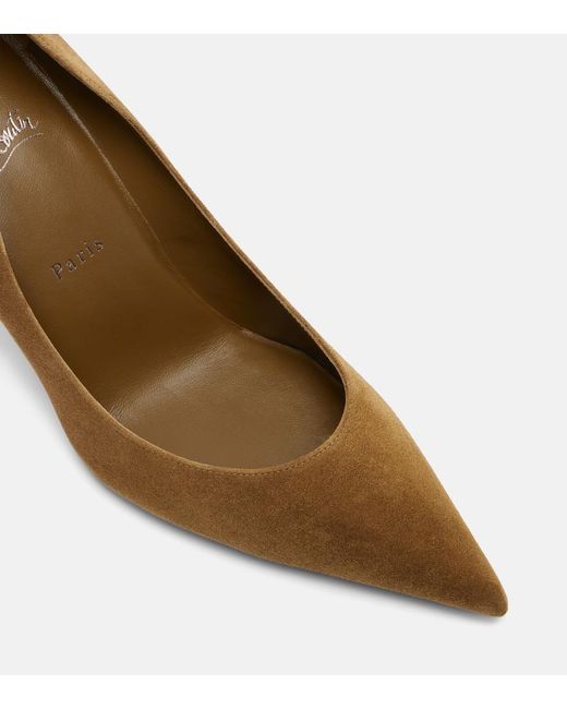 Christian Louboutin Brown Miss Z 80 Suede Pumps